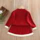 thumbnail image 5 of Cowsor Baby Girls Cute 2 Piece Outfits Button Down Bowknot Cardigan Sweater A-Line Knitted Pleated Mini Skirt Sets, 5 of 7