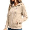 thumbnail image 6 of Tqcoqu Womens Zip Up Hoodies Long Sleeve Y2K Hooded Sweatshirt Women Fashion Zipper Fall Light Jackets with Pocket, 6 of 7