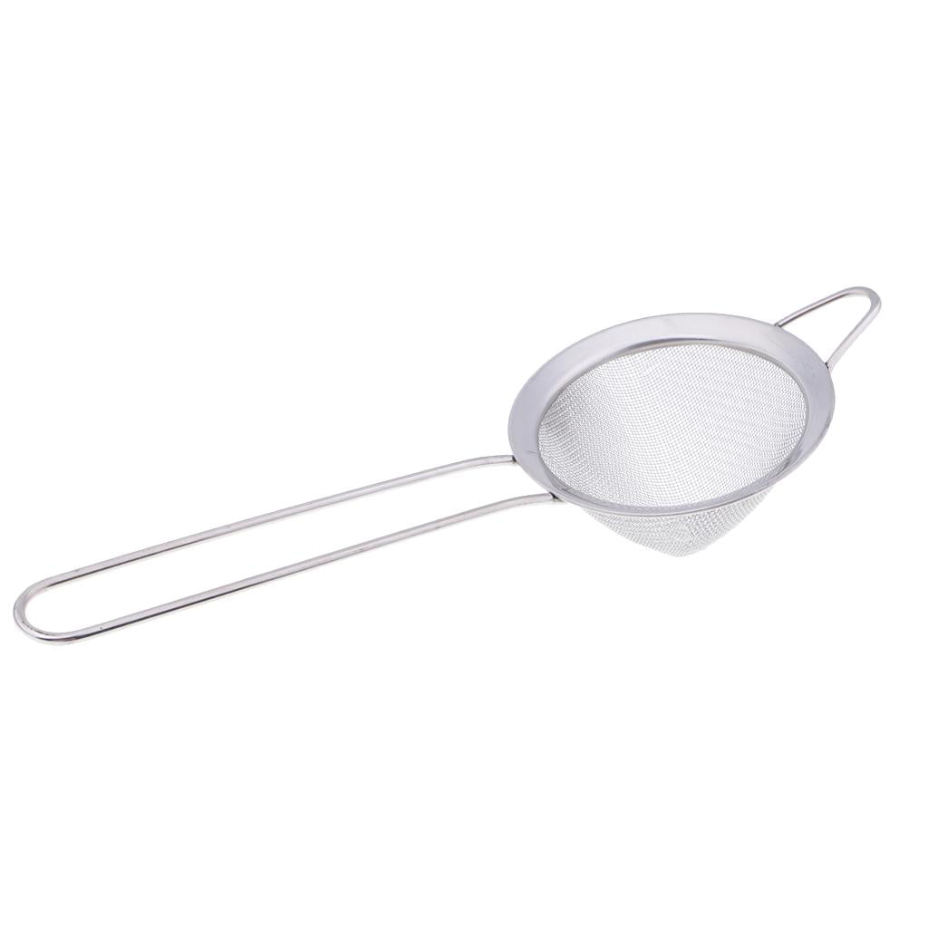 9cm Stainless Steel Double Wire Handle Fine Mesh Filter Net Strainer Cocktail Strainer Conical Cocktail Sieve 9cm 