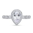 thumbnail image 3 of AFFY 1.16CT Moissanite Diamond Halo Engagement Bridal Ring Set for Women 14K White Gold over Silver-11.5, 3 of 6