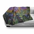 thumbnail image 3 of Psychedelic Soft Flannel Fleece Throw Blanket, Sixties Grunge Marigold Blossom Watercolor Effect Fantasy Garden Art Design, Cozy Plush for Indoor and Outdoor Use, 50" x 70", Multicolor, by Ambesonne, 3 of 6