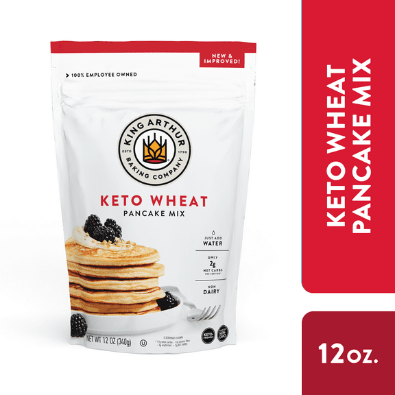 King Arthur Baking Company, Sourced Non-GMO, Keto-Friendly Wheat Pancake Mix, 12 oz Resealable Bag