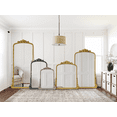 thumbnail image 5 of EGHOME Traditional Antiqued Silver Ornate Frame Arch Mantel Vanity Rectangle Wall Mounted Mirror 30x34", 5 of 6
