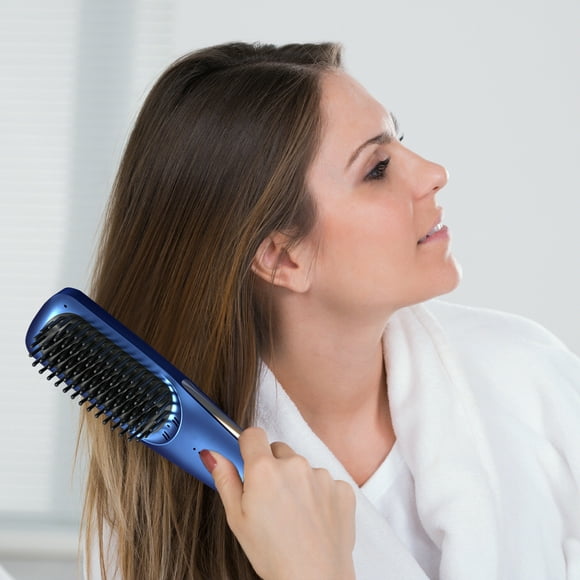 Xihbxyly Plancha de Pelo de Viaje, Herramienta Portátil de Doble Uso, Diseño de Peine Antiescaldaduras, Tres Ajustes de Temperatura, Solución de Peinado Rápido, Cuidado Del Cabello para Llevar, Liger