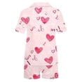 thumbnail image 4 of Feancey Cute Pj Set for Women Valentines Day Printed Pajama 2 Piece Sets Summer Short Sleeve Button Down Shirt and Shorts Matching Set Pink M, 4 of 5