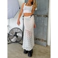 thumbnail image 3 of Womens Lace Maxi Skirt Summer High Waist Sheer Mesh See Through Y2K Sexy Beach Cover-up Long Skirts, 3 of 7
