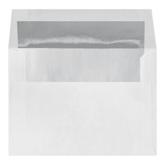 LUXPaper A6 Invitation Envelopes, 4 3/4 x 6 1/2, White with Silver Foil Lining, 50 Pack