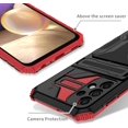 thumbnail image 5 of Phone Case for Samsung Galaxy A32 5G 2021 6.5 inch with Tempered Glass Screen Protector Cover and Card Holder Stand Cell Gaxaly M32 G5 Galaxies A 32 32A S32 SM-A326U A326U Women Men Red, 5 of 13