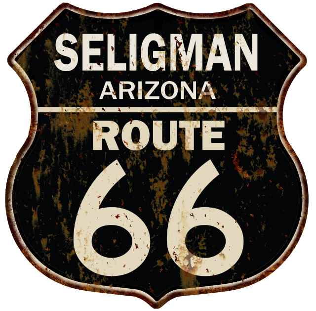 ARIZONA Route 66 Shield Metal Sign Man Cave Garage 211110014020 SELIGMAN
