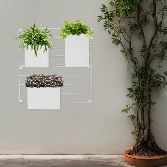 ChicHomey Wall Planters with 3 Pots for Indoor Plants，Vertical Hanging Wall Planters Wall Pots for Office, Home or Kitchen,White