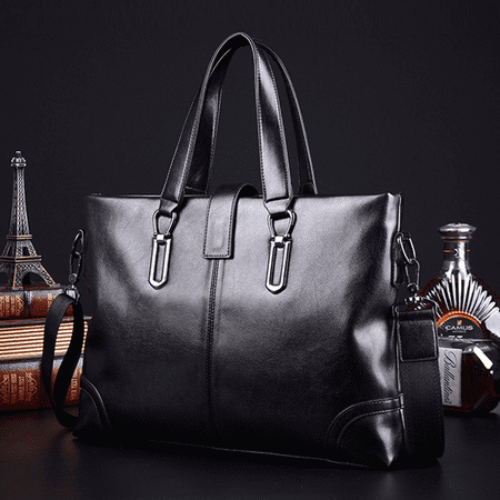 Weekend Bags For Men Leather 2019 Stylish Leather Messenger Bags for Men Casual Business Handbag Briefcase Laptop Mens Shoulder Bag Work Briefcase ()