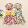 thumbnail image 3 of Fortune Robe Bébé Fille 0-2 Ans Robe d'Été à Volants Manches Florales Robe Trapèze + Chapeau Floral, 3 of 9