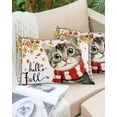 thumbnail image 6 of Fall Throw Pillow Cover 16 x 24 Inch Decorative Pillow Cover Thanksgiving Autumn Cat Leaves Retro Maple Leaf Gray Plaid Lumbar Pillowcase Seasonal Rectangle Cushion Case for Couch Sofa Bedroom, 6 of 7