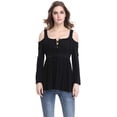 thumbnail image 2 of Blouse Tunique Décontractée à Épaules Dénudées pour Femmes, 2 of 5