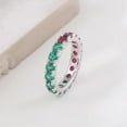 thumbnail image 2 of Round-Cut Lab-Created Ruby and Emerald Full Eternity Wedding Band Ring in 925 Sterling Silver – Vibrant, Elegant, and Timeless Design, 2 of 6