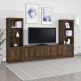 thumbnail image 6 of Benjara 78" Donna 3pc TV Stand Cabinet Wall Unit- 2 Media Tower- Brown, 6 of 6