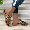 thumbnail image 4 of Xunlbb Women's Sandals Women's Summer Flip-flop Leopard Toe Flat Beach Sandals Women's Fashion Shoes Up to 60% Off, 4 of 9