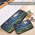 thumbnail image 5 of Dailycode 2 Pcs Kitchen Rug Set Non Slip Absorbent Soft Floor Mats for Kitchen Bathroom Forest Moon Stars 19.7"x27.6"+19.7"x47.2", 5 of 7