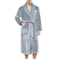 thumbnail image 2 of Men Robes Mens Bathrobes Mens Robes Robe Terry Cloth Soft Bath Robe Grey Robes Lightweight, 2 of 5