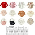 thumbnail image 3 of IBTOM CASTLE Newborn Infant Baby Girls Sweater Romper Knit Fall Winter Outfit Pompoms Ruffle Long Sleeve Bodysuit Jumpsuit Knitted Clothes 6-12 Months Red - Heart, 3 of 3