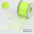 thumbnail image 3 of Joycrosso 2.5 Inch Key Lime Wired Organza Ribbon - 20 Yards Sheer Decorative Ribbon for Gift Wrapping, Wedding Decor, Christmas Tree, Crafts & DIY Projects, 3 of 6