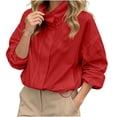 thumbnail image 2 of IUYRTFE Women's Zip Up Hooded Jacket Long Sleeve Casual Lightweight Outerwear Coat, 2 of 6