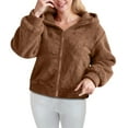 thumbnail image 5 of DAFPZW Faux Fur Fleece Jacket for Women Zip Up Sherpa Jackets Fluffy Coat Fuzzy Teddy Winter Hoodies, 5 of 9