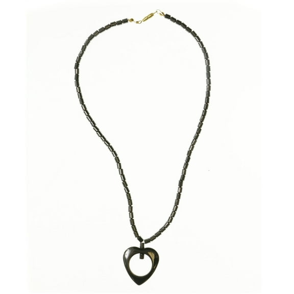 Mi Amore Heart Pendant-Necklace Black