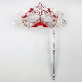 thumbnail image 1 of Máscara de metal divertida para fiestas con diamantes para adultos y niños, de hierro forjado, de mano, de media cara, extraíble, 1 of 5