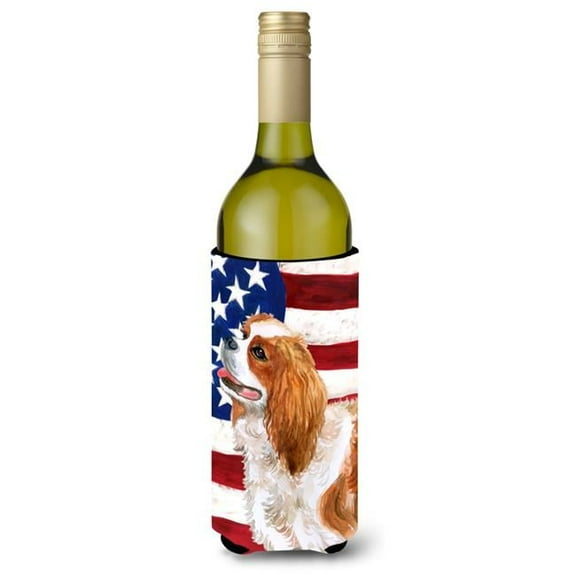 Cavalier Spaniel Patriotic Wine Bottle Beverge Insulator Hugger