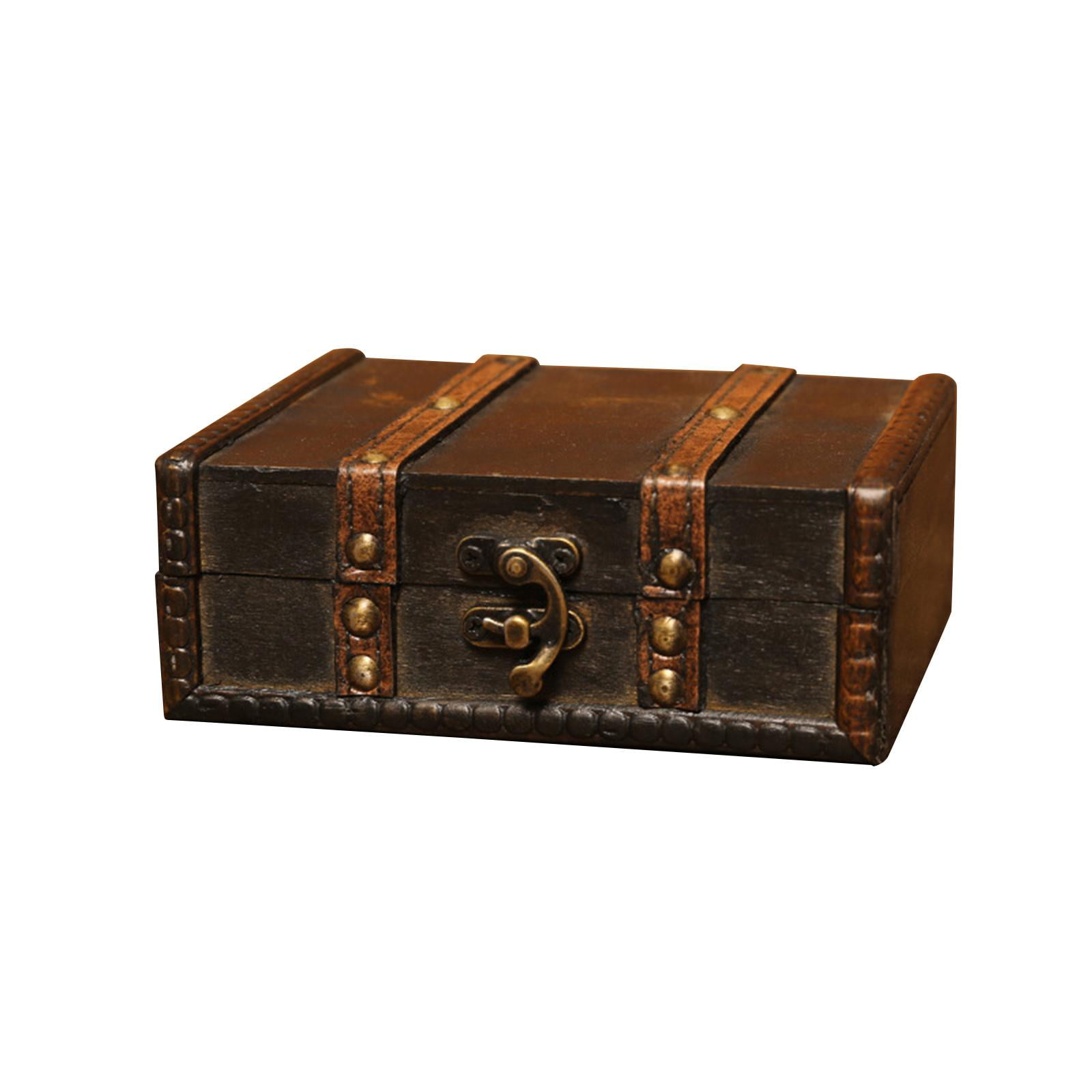 BIUDECO Jewelry Storage Box Treasure Chest Wooden Chest Bank