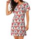 thumbnail image 2 of Balery Roosters Camisón de manga corta con cuello redondo para mujer, cómodo y elegante., 2 of 6