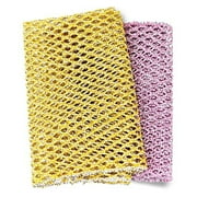 Heavy Duty Dish Scrubbers, Non-Scratch Scouring Pads - Odorless & Long Lasting Mesh Dish Cloth - Replace Sponges - Kitchen, Floor and Bathroom Usage - Made in Korea (2 Pcs)