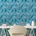 thumbnail image 2 of Ambesonne Floral Peel & Stick Wallpaper for Home, Fashion Grunge Flowers Art, 13"x36", Pale Cadet Blue and Teal, 2 of 5