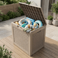 thumbnail image 2 of Decksplore 30 Gallon Deck Box Lockable Resin Outdoor Storage Box, Waterproof Outdoor Container, for Storing Furniture Cushions, Pillow, Tools Brown, 2 of 6