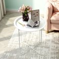 thumbnail image 1 of Metal Side Table, White Folding Tray Table, Small Round End Tables Outdoor or Indoor Snack Table, Accent Coffee Table with Waterproof Powder Coating and Anti-skid Pads, 1 of 7