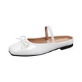 thumbnail image 2 of IEMIEMIEM Ballet Flats for Women Comfortable Slip On Non-Slip Bow Soft Mary Jane Walking Party Fashion Dress Shoes White 9 Wide, 2 of 3