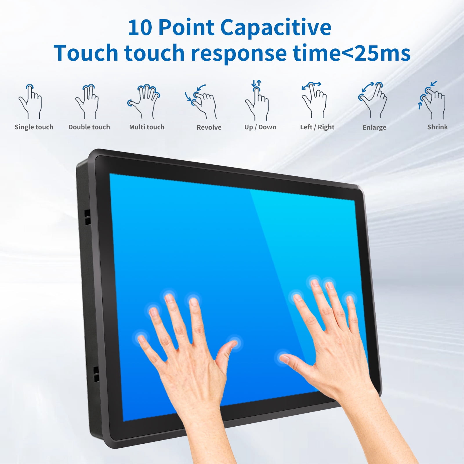 LMENGER 19 Inch Industrial Touch Screen Monitor, 10 Points Touch, Ratio 5:4 Capacitive PCAP Display, 1280 x 1024 R, Active Matrix TFT LCD, LED Backlight, VGA, DVI, HD-MI Ports