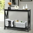 thumbnail image 2 of Costway 2-Tier Console Table x-Design Bookshelf Sofa Side Accent Table w/Shelf Black, 2 of 10