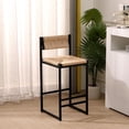 thumbnail image 4 of Set of 2 Hand Weave Bar Stool Set Natural Paper Rope Woven Seat Counter Height Chairs Farmhouse Style Furniture for Home & Office Dining Room, 4 of 15