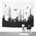 thumbnail image 2 of UFAEZU Dead Silhouette Dry Tree in Wood Tattoo Bird Wall Art Hanging Tapestry Home Decor for Living Room Bedroom Dorm 51x60 inch, 2 of 2