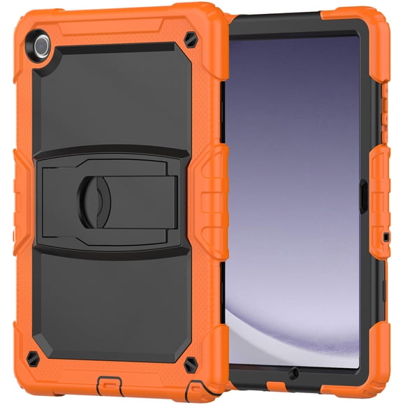 FJLBDE Étui pour Samsung Galaxy Tab A11+/A11 Plus 11 Pouces 2025, Étui Robuste Antichoc pour Tablette avec Béquille et Bandoulière, Orange