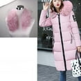 thumbnail image 4 of Brnmxoke Womens Puffer Jackets Long Warm Winter Coats Plush Plus Size Parka Coats Full Zip Thicken Padded Outwear Overcoats with Faux Fur Hood, 4 of 8
