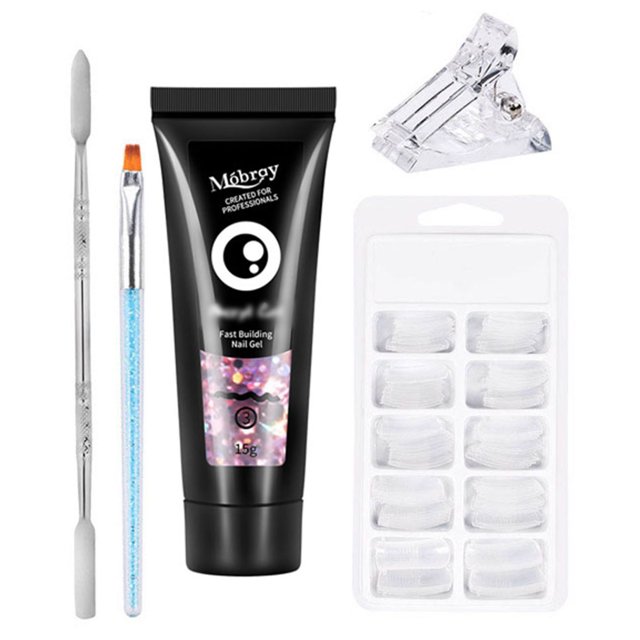 Set de manicura 15g Gel de construcción rápida Clip transparente 100 piezas Uñas yeacher pegamento de uñas