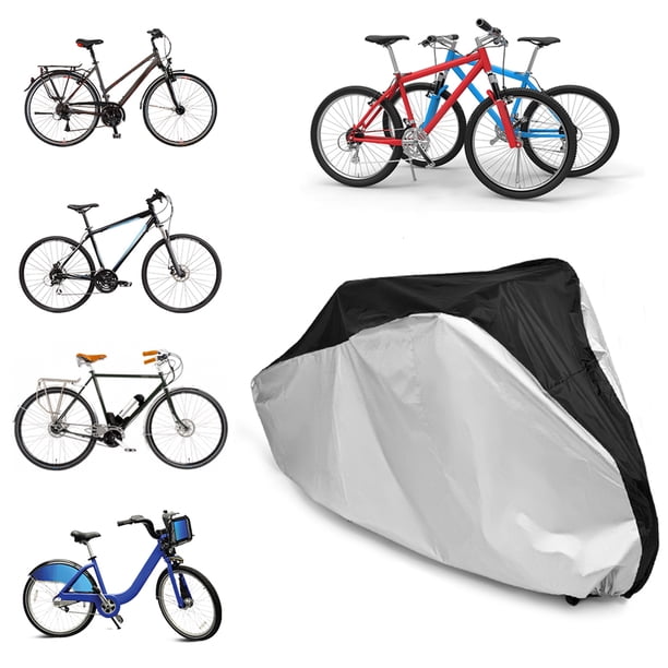 Muyoka Cubierta impermeable para bicicleta Cubierta de bicicleta de tela de poliéster recubierta de plata con orificio antirrobo para el hogar al aire libre Muyoka Hogar