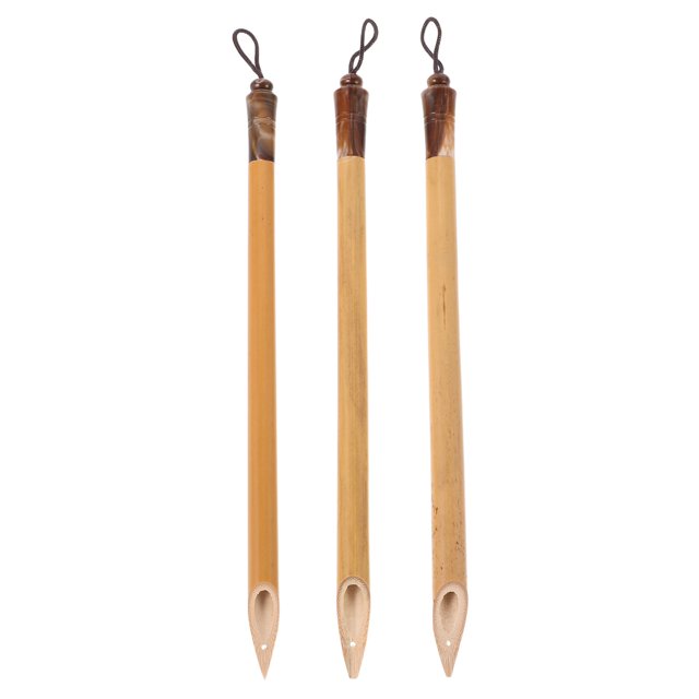 FESTFENDS 3Pcs Handmade Bamboo Calligraphy Pen for Crafting Traditional Art with Smooth Ink Control