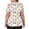 thumbnail image 5 of Dweltoz Print Scrub Top for Women Short Sleeve Soft Stretch Shirts Classic Fit V Neck Tops Wrinkle-Resist Breathable Scrubs With Pockets,Complexion 3XL, 5 of 5