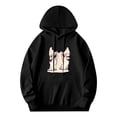 thumbnail image 3 of Men's Long Sleeve Hoodie Pullover Sweatshirt with Cartoonish Design - Cheerful Characters Front Pocket Drawstring Hood, 3 of 7