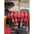 thumbnail image 5 of Outdoor Tablecloth with Umbrella Hole for Patio/Picnic/Party/Camping, Red Plaid Waterproof Table Cloth Square Cover Washable, Modern Art Checkered Farmhouse (54"x 54"), 5 of 8