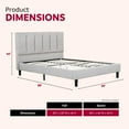 thumbnail image 7 of Primo International Harper Grey Upholstered Tufted Platform Bed, 7 of 7